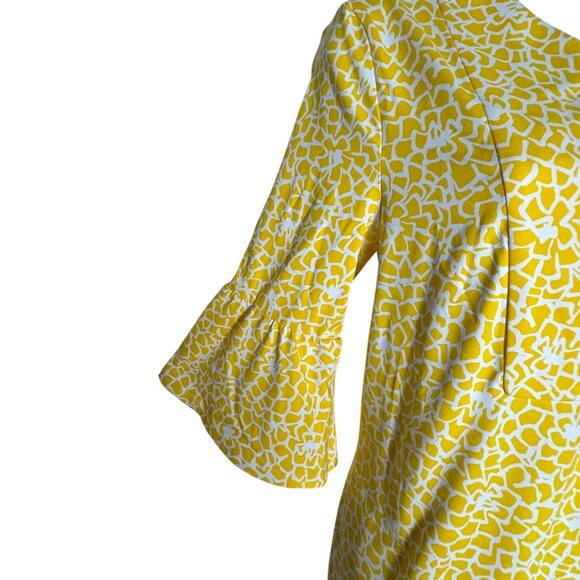 Jude Connally Kerry Dress jude cloth sz small lemon yellow white print - Picture 3 of 7